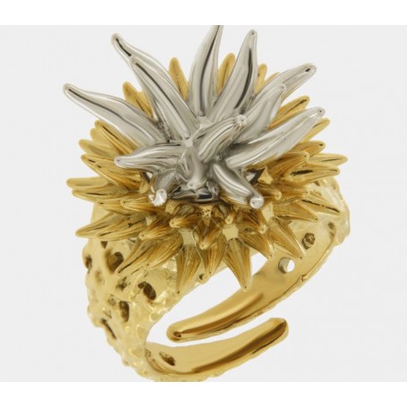 ANELLO IN METALLO CON RICCIO DI MARE