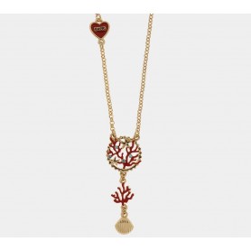 COLLANA IN METALLO PENDENTE CORALLI