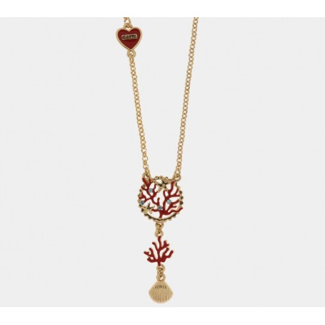 COLLANA IN METALLO PENDENTE CORALLI