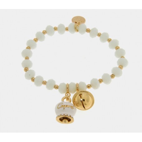 BRACCIALE IN METALLO CAMPANELLA BIANCA