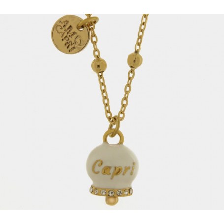 COLLANA IN ACCIAIO CON CAMPANELLA BIANCA