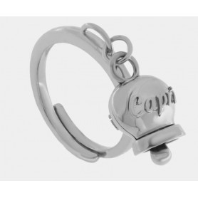 ANELLO IN ACCIAIO CON CAMPANELLA