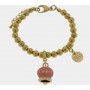 BRACCIALE IN ACCIAIO CON CAMPANELLA ROSA