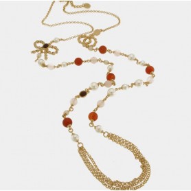 COLLANA IN METALLO CON FIOCCO