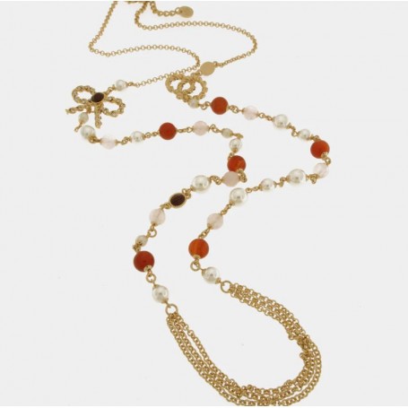 COLLANA IN METALLO CON FIOCCO