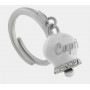 ANELLO IN ACCIAIO CON CAMPANELLA BIANCA
