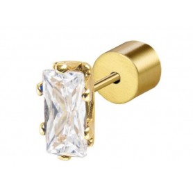 ORECCHINO A LOBO ZIRCONE BAGUETTE