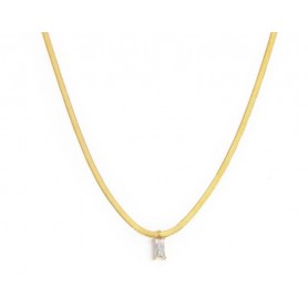 COLLANA CATENA SNAKE CON ZIRCONE