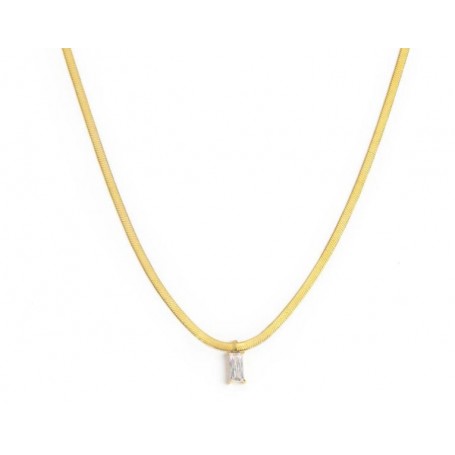 COLLANA CATENA SNAKE CON ZIRCONE