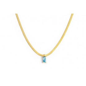 COLLANA CATENA SNAKE CON ZIRCONE