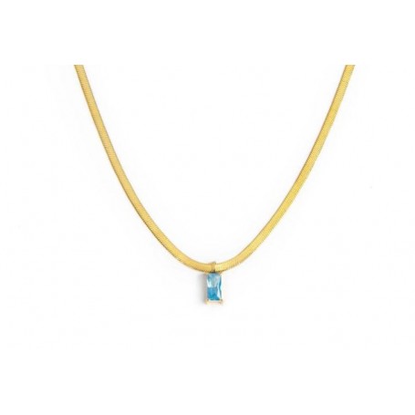 COLLANA CATENA SNAKE CON ZIRCONE