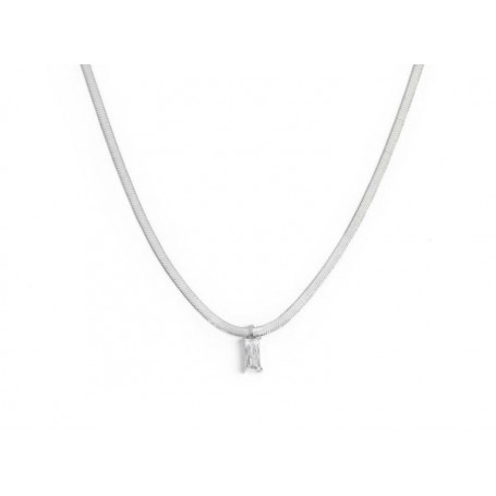 COLLANA CATENA SNAKE CON ZIRCONE