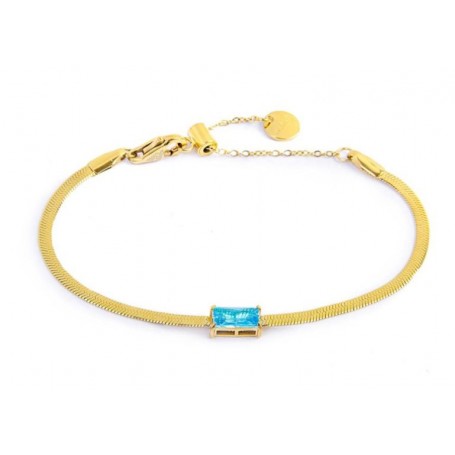 BRACCIALE CATENA SNAKE CON ZIRCONE