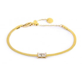 BRACCIALE CATENA SNAKE CON ZIRCONE