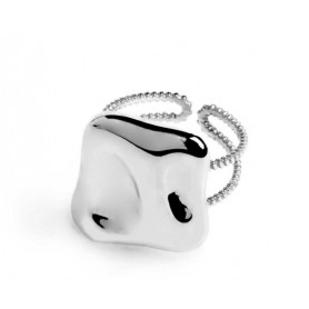 ANELLO DOPPIA FASCIA CON QUADRATO