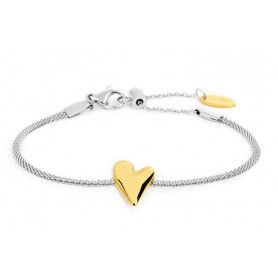 BRACCIALE CATENA MESH CON CUORE
