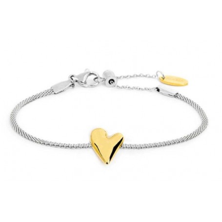 BRACCIALE CATENA MESH CON CUORE