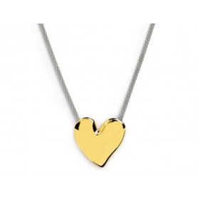 COLLANA CATENA MESH CON CUORE IRREGOLARE