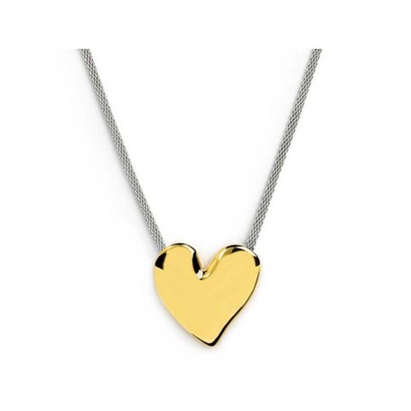 COLLANA CATENA MESH CON CUORE IRREGOLARE