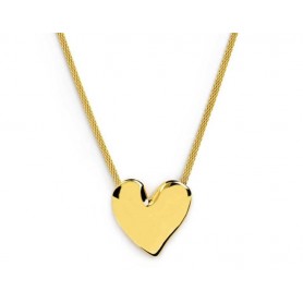 COLLANA CATENA MESH CON CUORE IRREGOLARE