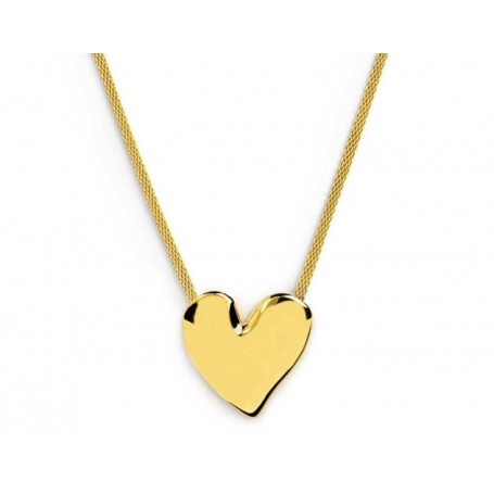 COLLANA CATENA MESH CON CUORE IRREGOLARE