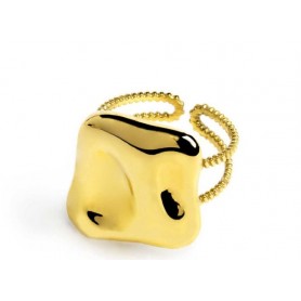 ANELLO DOPPIA FASCIA CON QUADRATO