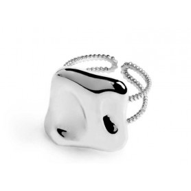 ANELLO DOPPIA FASCIA CON QUADRATO