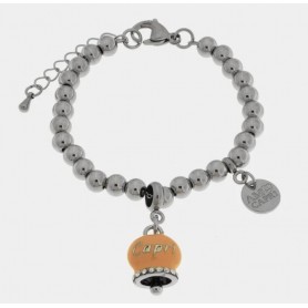 BRACCIALE IN ACCIAIO CAMPANELLA ROSA