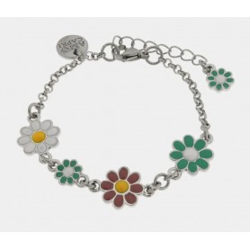 BRACCIALE IN ACCIAIO CON MARGHERITE