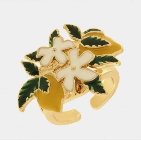 ANELLO IN METALLO LIMONI E MARGHERITE