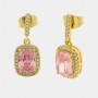ORECCHINI IN METALLO RETTANGOLO ROSA