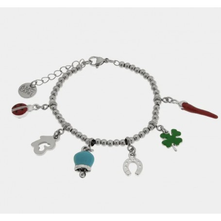 BRACCIALE IN ACCIAIO CON CORNO