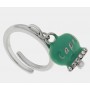 ANELLO IN ACCIAIO CAMPANELLA VERDE