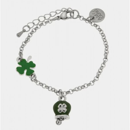 BRACCIALE IN ACCIAIO CON QUADRIFOGLIO