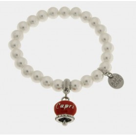 BRACCIALE IN ACCIAIO CON PERLE