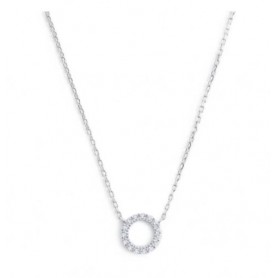 COLLANA CERCHIO 0,8CM CON ZIRCONI BIANCI