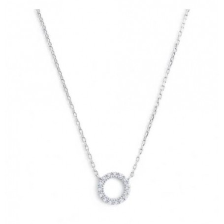 COLLANA CERCHIO 0,8CM CON ZIRCONI BIANCI