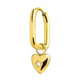 ORECCHINO OVALE CON CUORE PENDENTE CON E