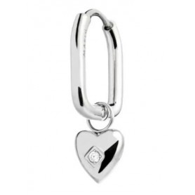 ORECCHINO OVALE CON CUORE PENDENTE