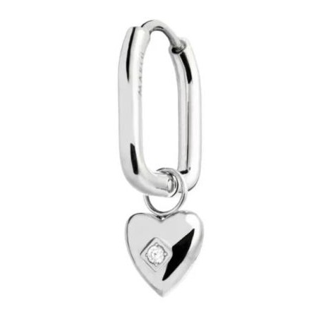 ORECCHINO OVALE CON CUORE PENDENTE