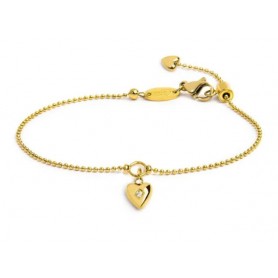 BRACCIALE CATENA A SFERE CON CUORE