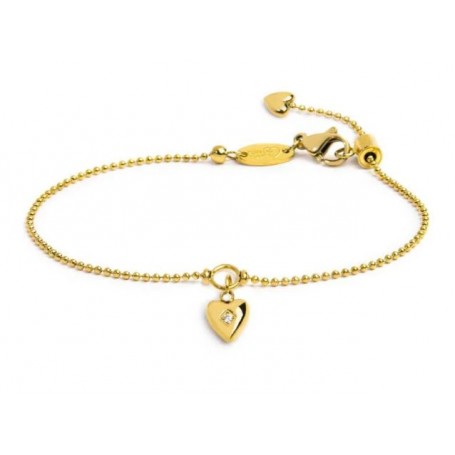 BRACCIALE CATENA A SFERE CON CUORE
