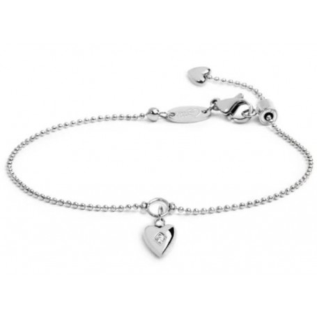 BRACCIALE CATENA A SFERE CON CUORE