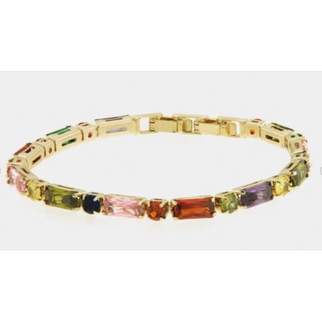 BRACCIALE DONNA CRISTALLI COLORATI ORO