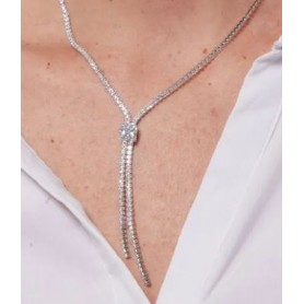 COLLANA IN METALLO GIROCOLLO Y CRISTALLO