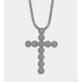 COLLANA DONNA CROCE CRISTALLI BIANCHI
