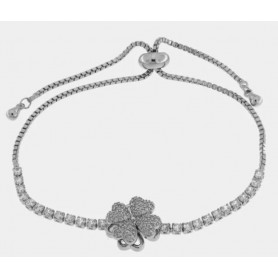 BRACCIALE DONNA QUADRIFOGLIO ARGENTO PIO