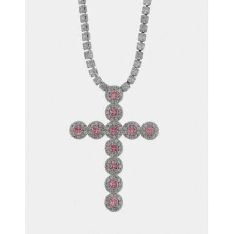 COLLANA DONNA CROCE CRISTALLI ROS