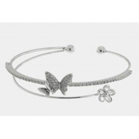 BRACCIALE DONNA RIGIDO FARFALLA FIORE C