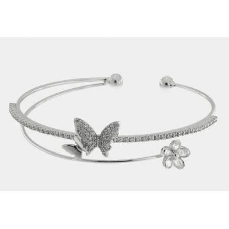 BRACCIALE DONNA RIGIDO FARFALLA FIORE C